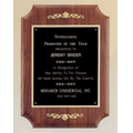 Constellation Series Walnut Plaque w/ Gold Trim & Notched Corners (9"x12")